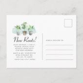 Wir haben gepottete Pflanze in Bewegung gesetzt Ankündigungspostkarte (Rückseite)