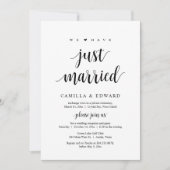 Wir haben gerade das Party der Hochzeitsfeier verh Einladung (Vorderseite)