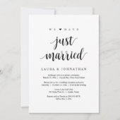 Wir haben gerade das Party der Hochzeitsfeier verh Einladung (Vorderseite)