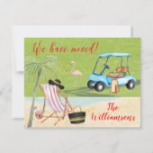 Wir haben Golf Beach Budget FLAT Move verschoben Ankündigung (Vorderseite)