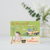 Wir haben Golf Beach Budget FLAT Move verschoben Ankündigung (Stehend Vorderseite)