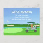 Wir haben Golf Cart mit bewegten Boxen Golf versch Ankündigungspostkarte (Vorderseite)