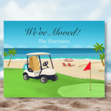 Wir haben Golfplatz Strand Umzugsankündigung versc