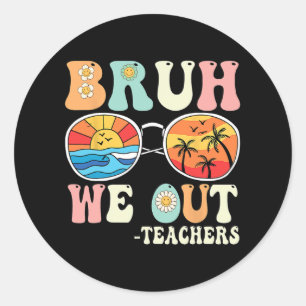 Wir haben Groovy Retro-LehrerInnen glücklich am le Runder Aufkleber