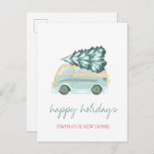 Wir haben grüne LKW-Kiefern umgezogen, Urlaub Ankündigungspostkarte (Vorne/Hinten)