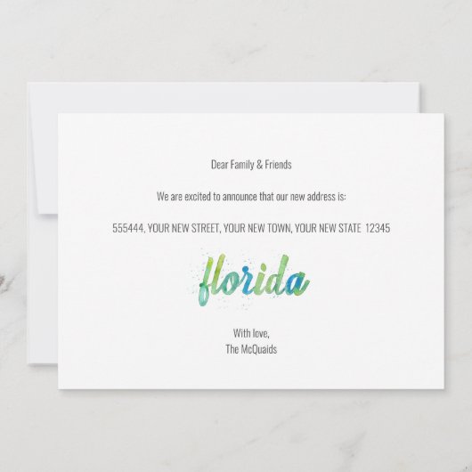 Wir haben Handgemalte Wasserfarbe Florida Bewegung Ankündigung (Rückseite)