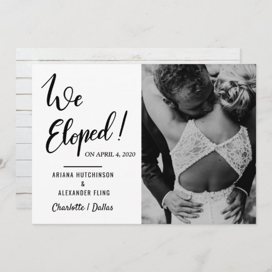 Wir haben handgeschriebenes Lässiges Hochzeitssemb Ankündigung (Vorne/Hinten)