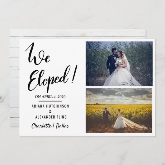 Wir haben handgeschriebenes Lässiges Zwei-Hochzeit Ankündigung (Vorne/Hinten)