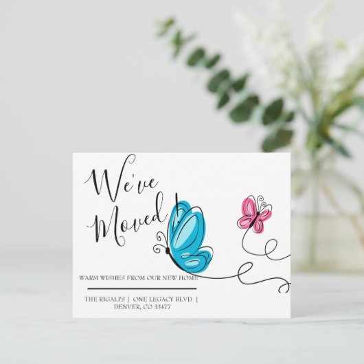 Wir haben Handgezeichneter Schmetterling Postkarte (Stehend Vorderseite)