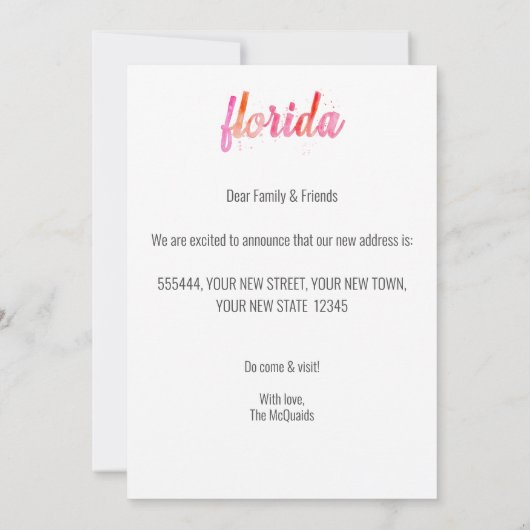 Wir haben Handschrift geschrieben Wasserfarbe Flor Ankündigung (Rückseite)