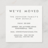 Wir haben Haus-neue Adressen-Quadrat-Visitenkarte Quadratische Visitenkarte (Rückseite)