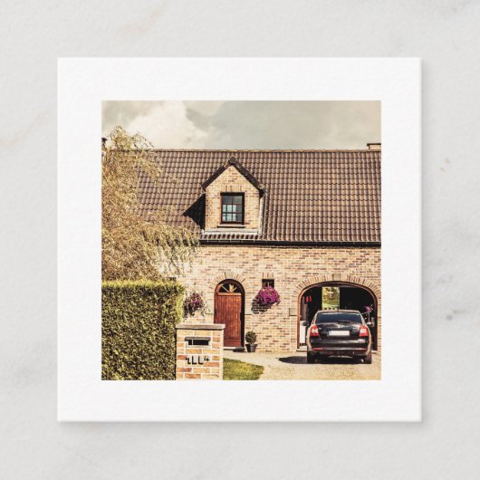 Wir haben Haus-neue Adressen-Quadrat-Visitenkarte Quadratische Visitenkarte (Vorderseite)