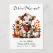 Wir haben Herbst Herbst-Hochland-Kuh neue Adresse  Ankündigungspostkarte (Vorderseite)