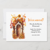 Wir haben Herbstfall Sonnenblumen Tür verschoben Ankündigung (Vorderseite)