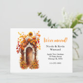 Wir haben Herbstfall Sonnenblumen Tür verschoben Ankündigung (Stehend Vorderseite)