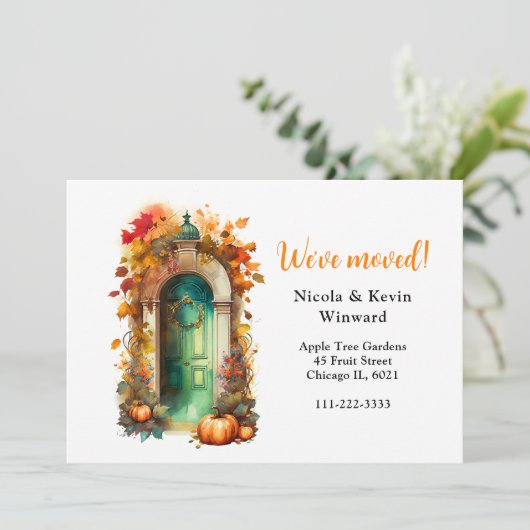 Wir haben Herbstfalltüre verschoben Ankündigung (Stehend Vorderseite)