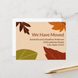 Wir haben Herbstlaub bewegt Ankündigung Postkarte