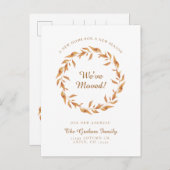 Wir haben Herbstlaub bewegt Erntedank Ankündigungspostkarte (Vorne/Hinten)