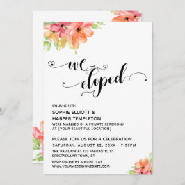 Wir haben Herz-Script-Watercolor-Blume Einladung