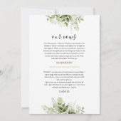 Wir haben Hochzeitsvows Grün florales Party Einladung (Rückseite)