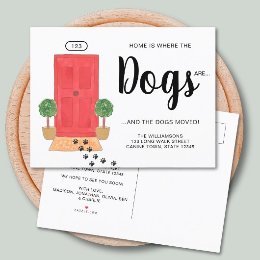 Wir haben Hunde bewegt Ankündigungspostkarte