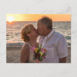 Wir haben in Mexiko Beach Hochzeitsankündigung geg Postkarte