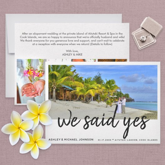 Wir haben ja gesagt | 4 Foto Hochzeitsankündigung Ankündigung