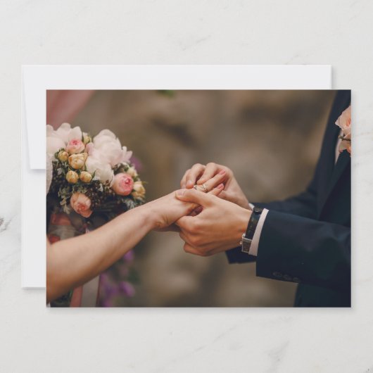 Wir haben ja gesagt, Dusty Blue Foto Hochzeitsankü Einladung (Rückseite)