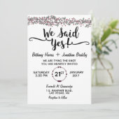 Wir haben ja gesagt! Einladung zur Hochzeit (Stehend Vorderseite)