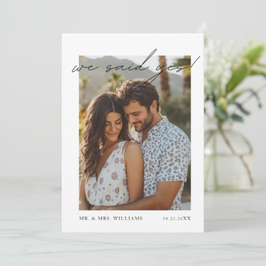 "Wir haben ja gesagt" Moderne Ankündigung Minimali (Stehend Vorderseite)