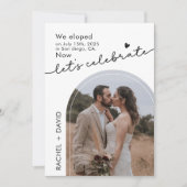 Wir haben jetzt gefeiert Feiern wir 2 Foto Elopeme Einladung (Vorderseite)