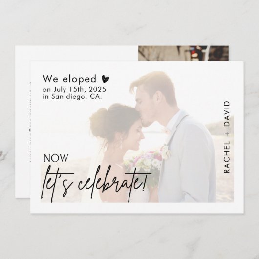 Wir haben jetzt gefeiert. Feiern wir die Einladung (Vorne/Hinten)