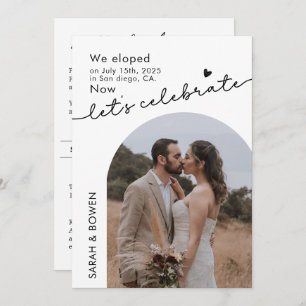 Wir haben jetzt gefeiert und feiern Foto-Elopement Einladung