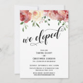 Wir haben Kalligraphie, Burgund, Rose mit Blusen Einladung (Vorderseite)