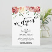 Wir haben Kalligraphie, Burgund, Rose mit Blusen Einladung (Stehend Vorderseite)