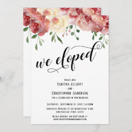 Wir haben Kalligraphie, Burgund, Rose mit Blusen Einladung