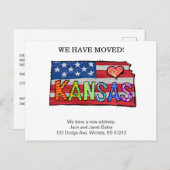 Wir haben Kansas-Staaten bewegt Ankündigung Po Postkarte (Vorne/Hinten)