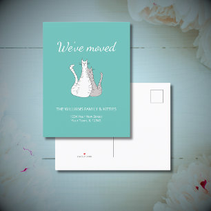 Wir haben Katzen Aquamarin bewegen Ankündigungspostkarte