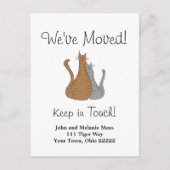 Wir haben Katzen neue Zuhause verschoben Ankündigungspostkarte (Vorderseite)