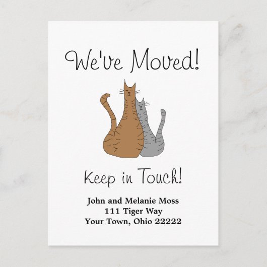 Wir haben Katzen neue Zuhause verschoben Ankündigungspostkarte (Vorderseite)