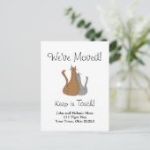 Wir haben Katzen neue Zuhause verschoben Ankündigungspostkarte (Stehend Vorderseite)