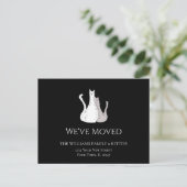 Wir haben Katzen Schwarz-weiß bewegt Ankündigungspostkarte (Stehend Vorderseite)