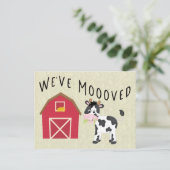 Wir haben Kuh mit Barnverändern der Adresse versch Postkarte (Stehend Vorderseite)