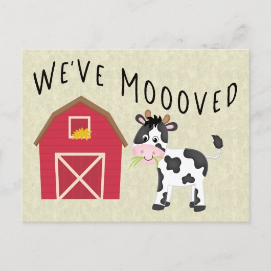 Wir haben Kuh mit Barnverändern der Adresse versch Postkarte (Vorderseite)