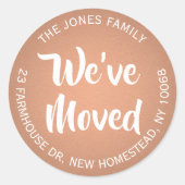 Wir haben Kupfer-Imitate-Rückgabeadresse-Etikett v Runder Aufkleber (Vorderseite)