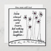 Wir haben Lächeln geteilt, B&W zeichnend Sprichwor Mitteilungskarte (Vorne/Hinten)