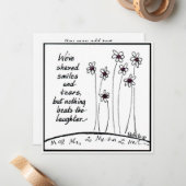 Wir haben Lächeln geteilt, B&W zeichnend Sprichwor Mitteilungskarte (Vorderseite/Rückseite Beispiel)