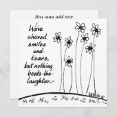 Wir haben Lächeln geteilt B&W zeichnend Sprichwort Mitteilungskarte (Vorne/Hinten)