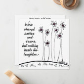 Wir haben Lächeln geteilt B&W zeichnend Sprichwort Mitteilungskarte (Vorderseite/Rückseite Beispiel)