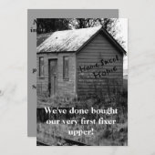 Wir haben Land-BretterbudeHousewarming bewegt Einladung (Vorne/Hinten)